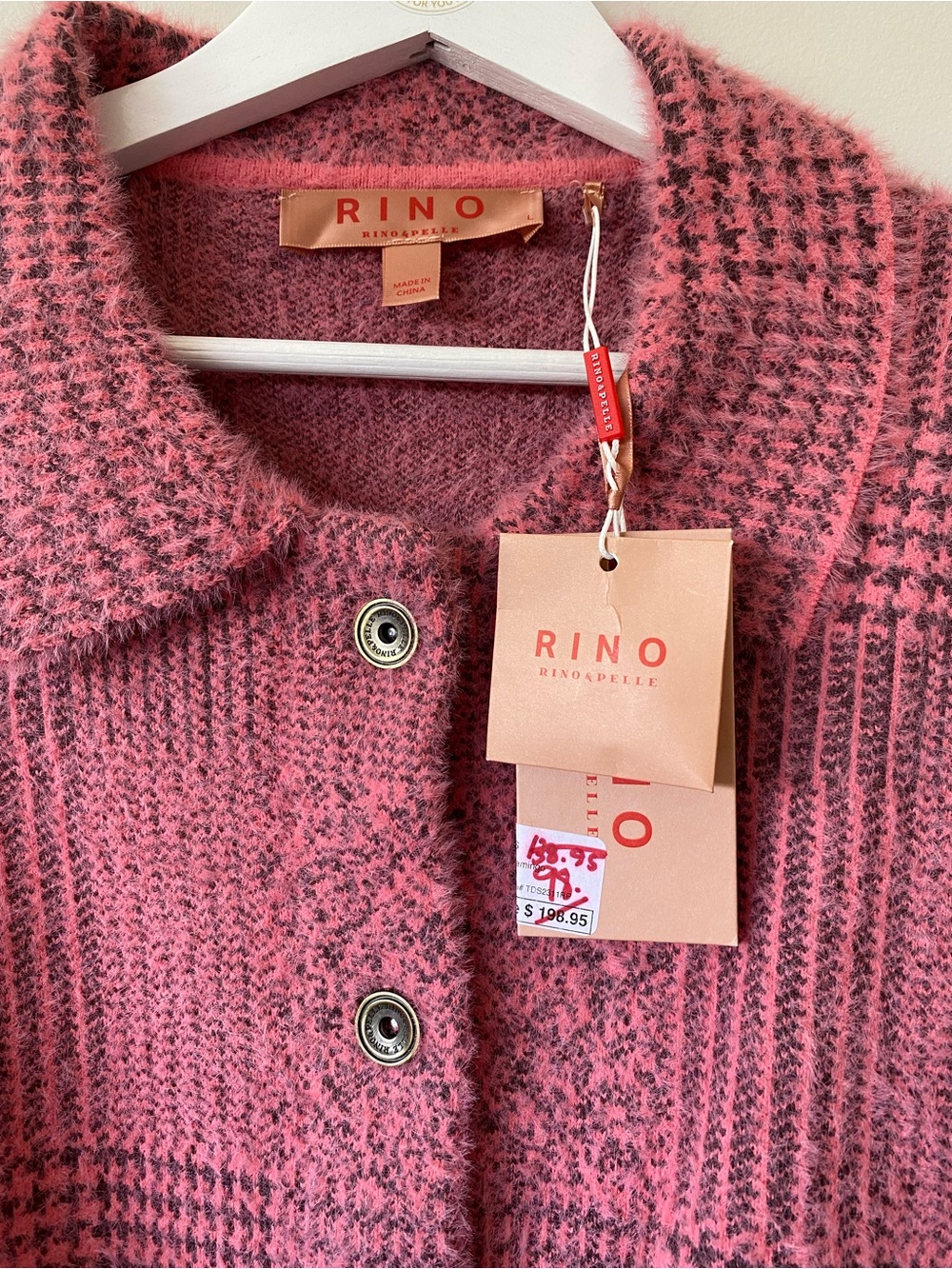 Pink Textured Button-Up Cardigan - Picture 5 of 6